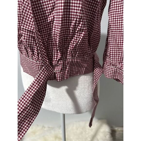 Madewell Wrap top in Gingham check XS - Picture 6 of 9
